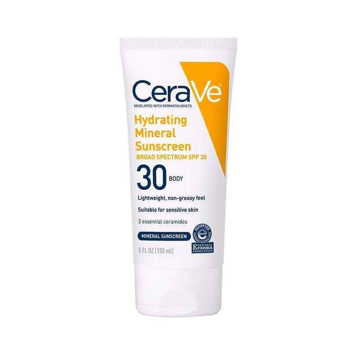 CeraVe Hydrating Mineral Sunscreen SPF 30 Body Lotion