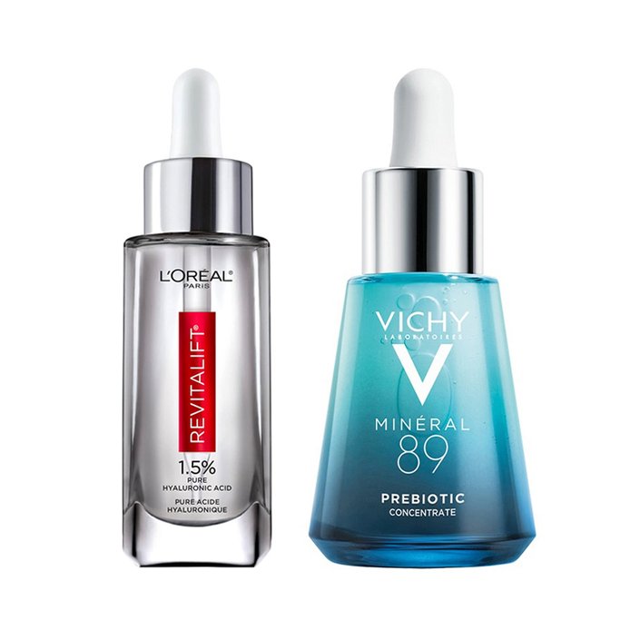 L'Oréal Paris Revitalift Derm Intensives 1.5% Pure Hyaluronic Acid Serum and Vichy Minéral 89 Prebiotic